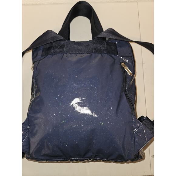 LeSportsac Coated Nylon Backpack Blue 12x13x3.5 - Picture 5 of 12